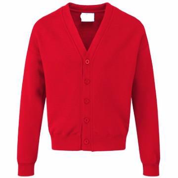 High Green Classic Red Sweatcardigan with Logo