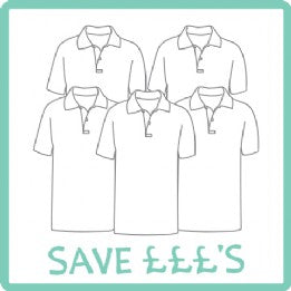 Hollingwood Primary 5 Polo Shirts with Logo Bundle