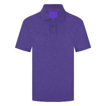 Smiles at School Staff Poloshirt in Purple with Logo on Front and Print on Back
