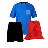 Poolsbrook PE Kit comprises of House Colour Teeshirt, Shorts and Bag