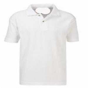 Staveley Junior Cotton Rich White Poloshirt with Logo