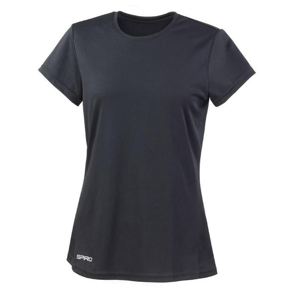 W&DAC Ladies S/Sleeve Spiro Black T-Shirt with Logo