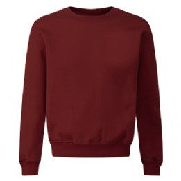 Dunston Acrylic Burgundy Crew Neck Sweatshirt with Logo