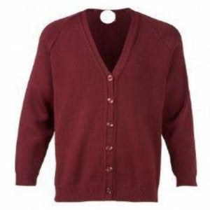 St Joseph's Burgundy Knitted Cardigan with Logo
