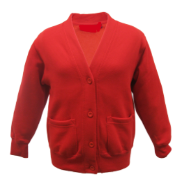 Longwood Infant Acrylic Red Sweatcardigan with Logo