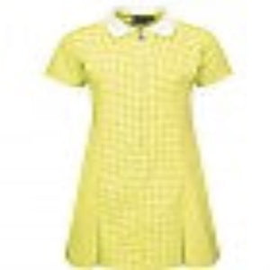 Yellow Plain Zip Gingham Dress